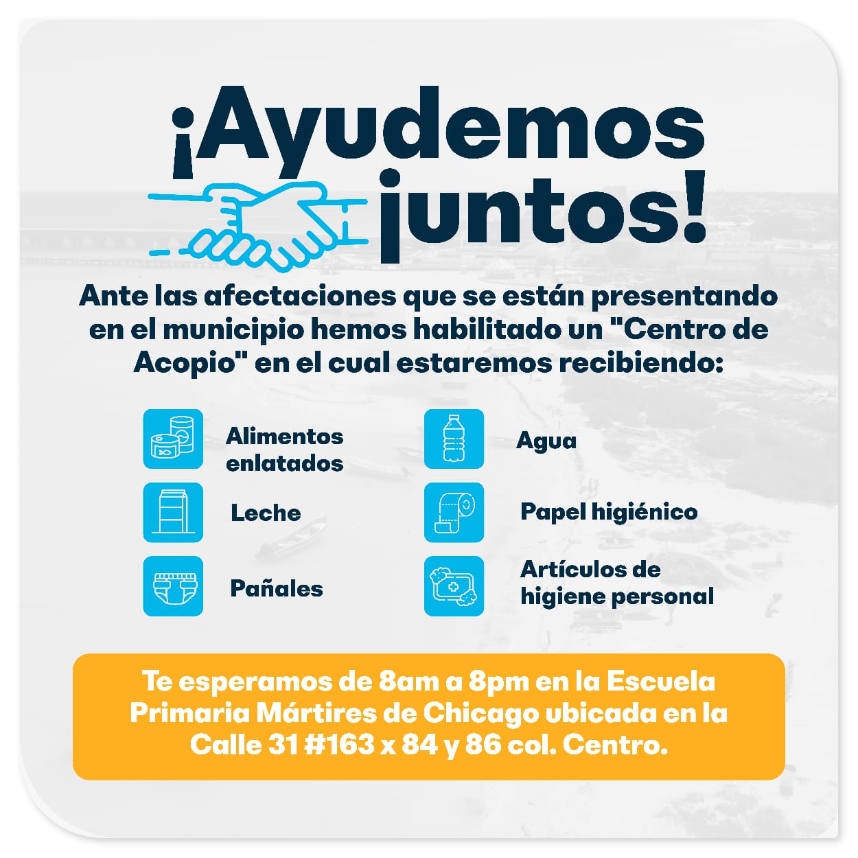 El alcalde Julián Zacarías Curi hace un llamado a la población a solidarizarse y estar alerta ante las posibles condiciones de otra tormenta